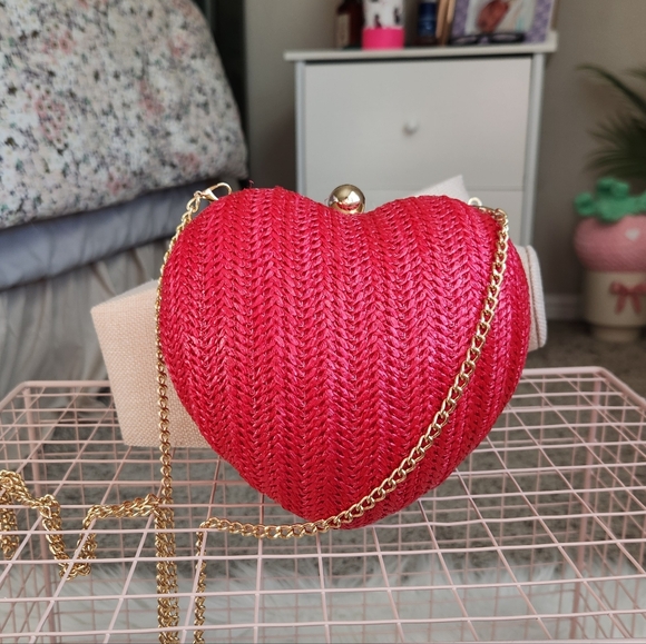 Strawberry Shaped Red Bag with Gem Accents - Picture 2 of 6